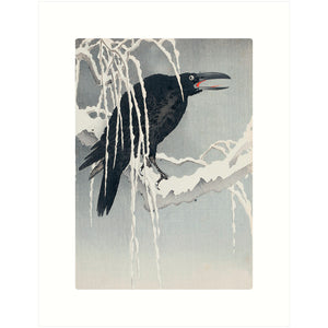 Crow on Snowy Branch - Koson
